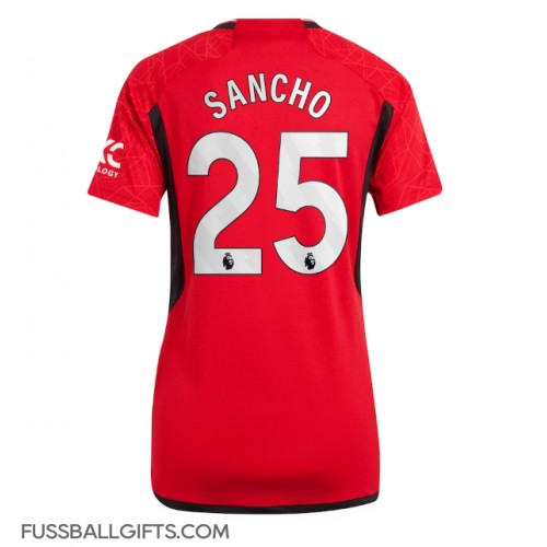 Manchester United Jadon Sancho #25 Fußballbekleidung Heimtrikot Damen 2023-24 Kurzarm
